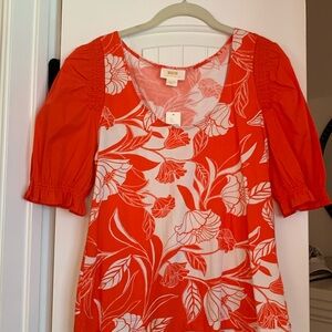 Anthropologie Maeve floral knit top